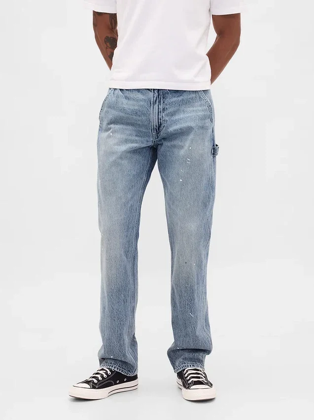 Avslappnade raka Carpenter-Jeans