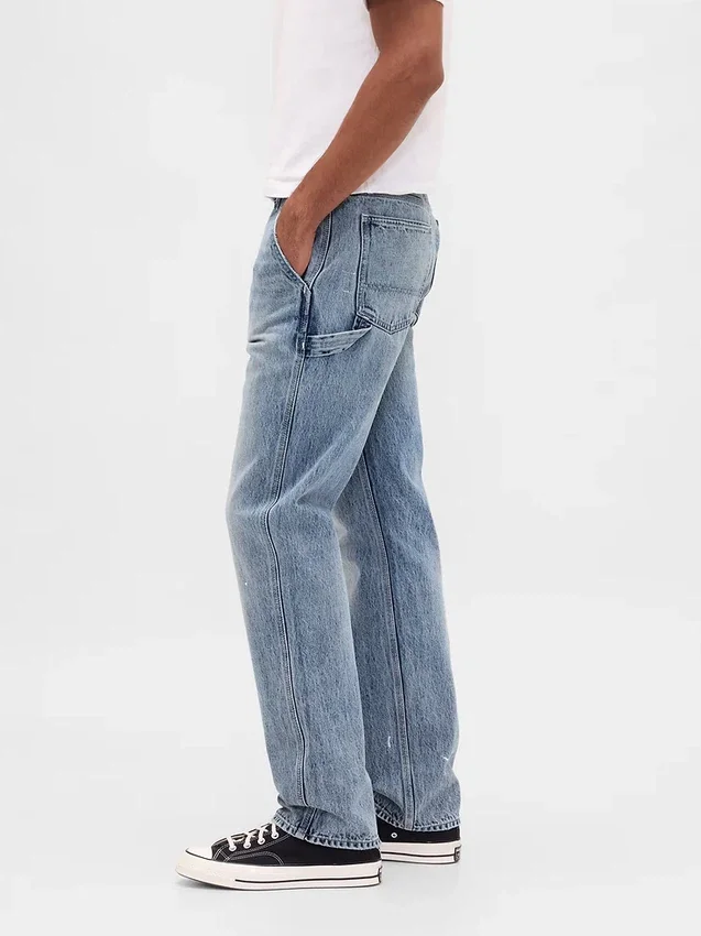 Avslappnade raka Carpenter-Jeans