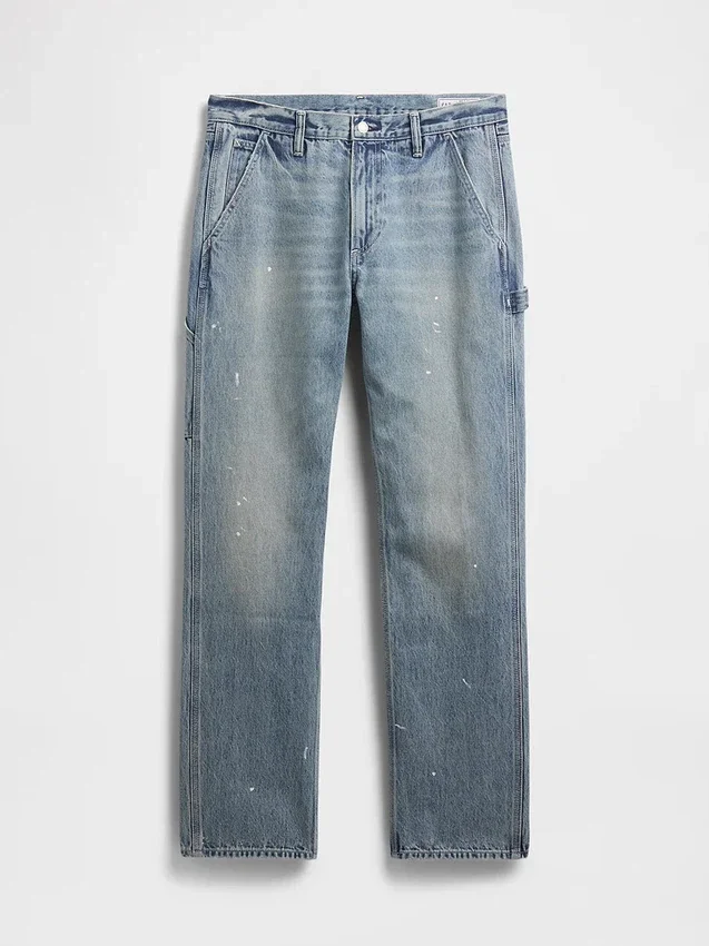Avslappnade raka Carpenter-Jeans