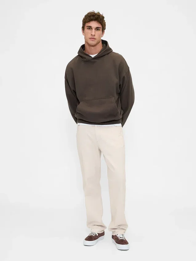 Avslappnade raka khakibyxor i utility-stil