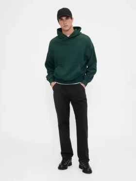 Avslappnade raka khakibyxor i utility-stil