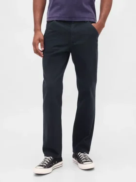 Avslappnade raka khakibyxor i utility-stil
