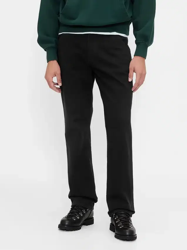 Avslappnade raka khakibyxor i utility-stil