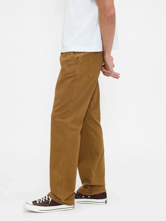 Avslappnade raka khakibyxor i utility-stil
