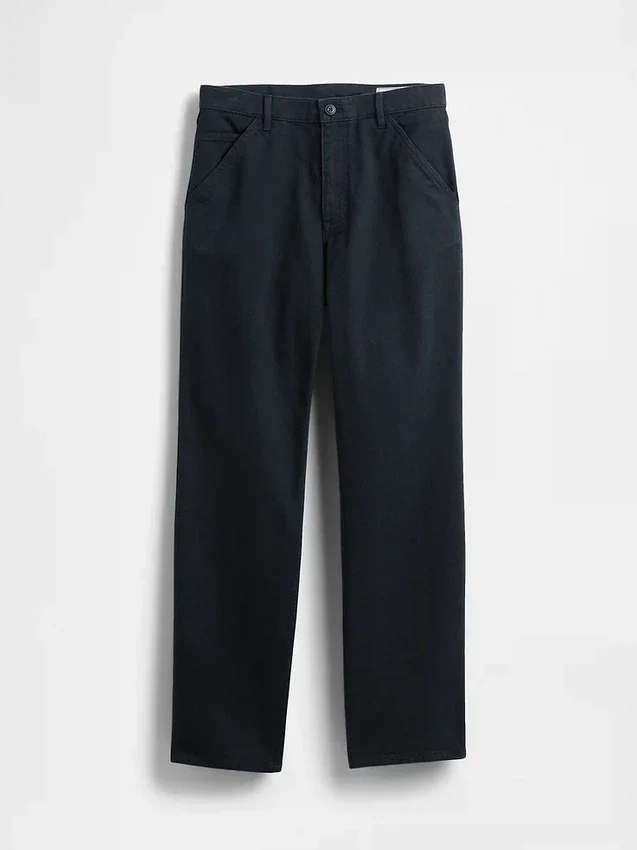 Avslappnade raka khakibyxor i utility-stil