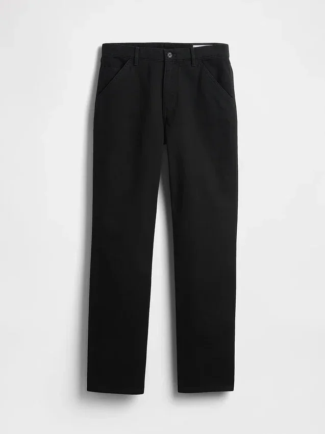Avslappnade raka khakibyxor i utility-stil