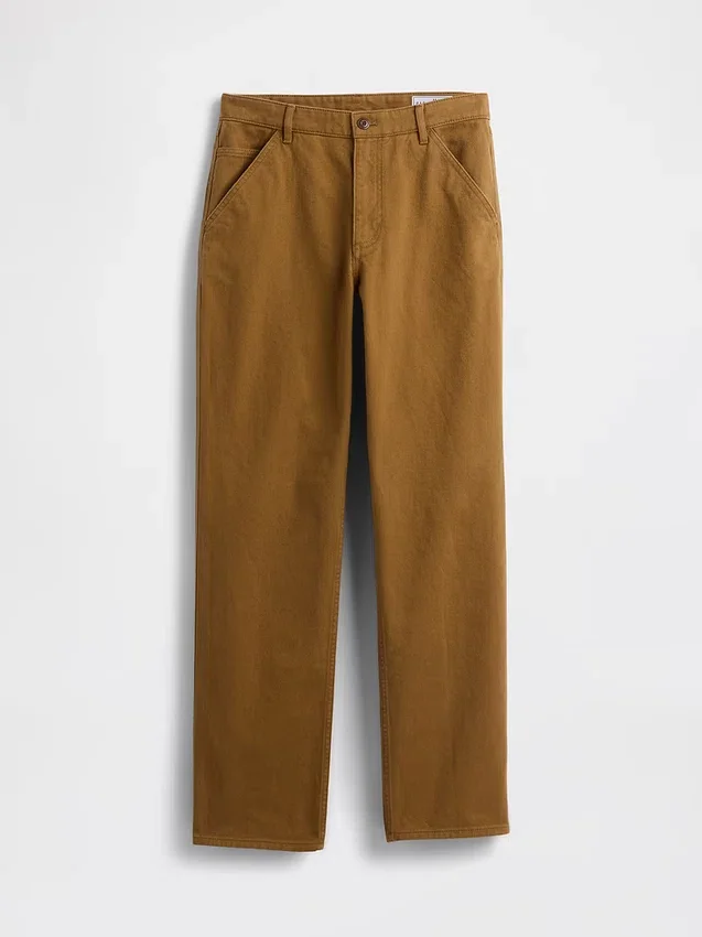 Avslappnade raka khakibyxor i utility-stil