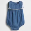Baby Bodysuit i denim i sjömansstil
