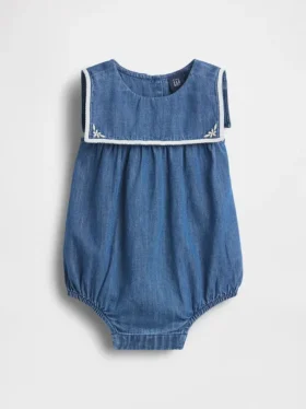 Baby Bodysuit i denim i sjömansstil