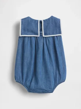 Baby Bodysuit i denim i sjömansstil