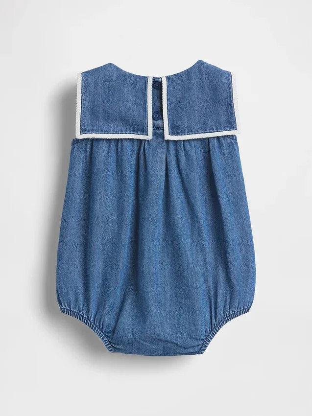 Baby Bodysuit i denim i sjömansstil