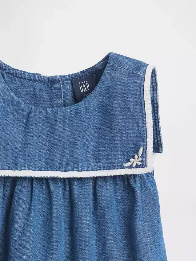 Baby Bodysuit i denim i sjömansstil
