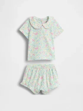 Baby-bodysuit i Tinyrib med Peter Pan-krage