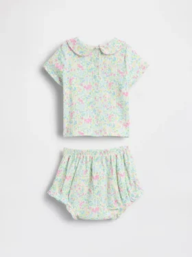 Baby-bodysuit i Tinyrib med Peter Pan-krage