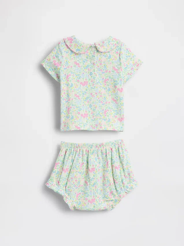 Baby-bodysuit i Tinyrib med Peter Pan-krage
