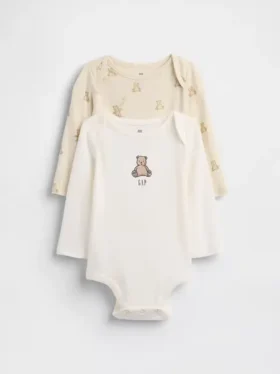 Baby Bodysuits i ekologisk bomull med Brannan Bear-motiv (2-pack)
