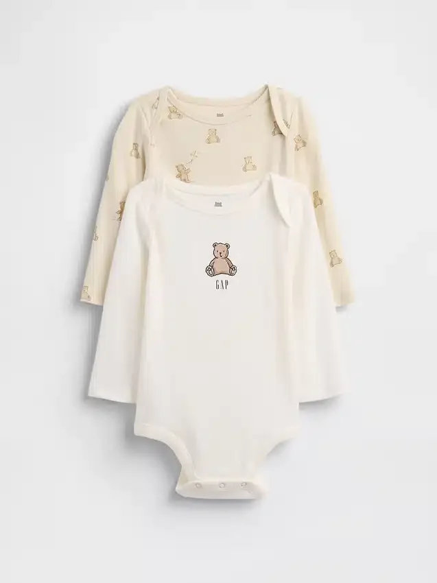 Baby Bodysuits i ekologisk bomull med Brannan Bear-motiv (2-pack)