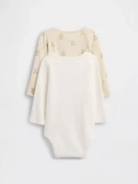 Baby Bodysuits i ekologisk bomull med Brannan Bear-motiv (2-pack)