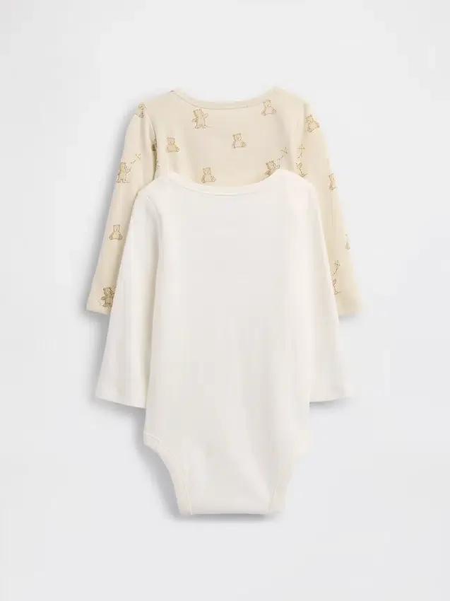 Baby Bodysuits i ekologisk bomull med Brannan Bear-motiv (2-pack)
