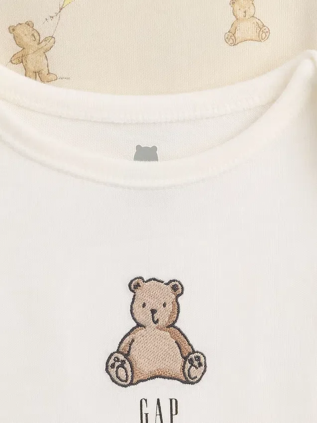 Baby Bodysuits i ekologisk bomull med Brannan Bear-motiv (2-pack)