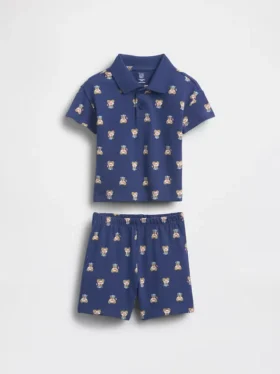 Baby Brannan Bear-klädset med pikétröja och shorts