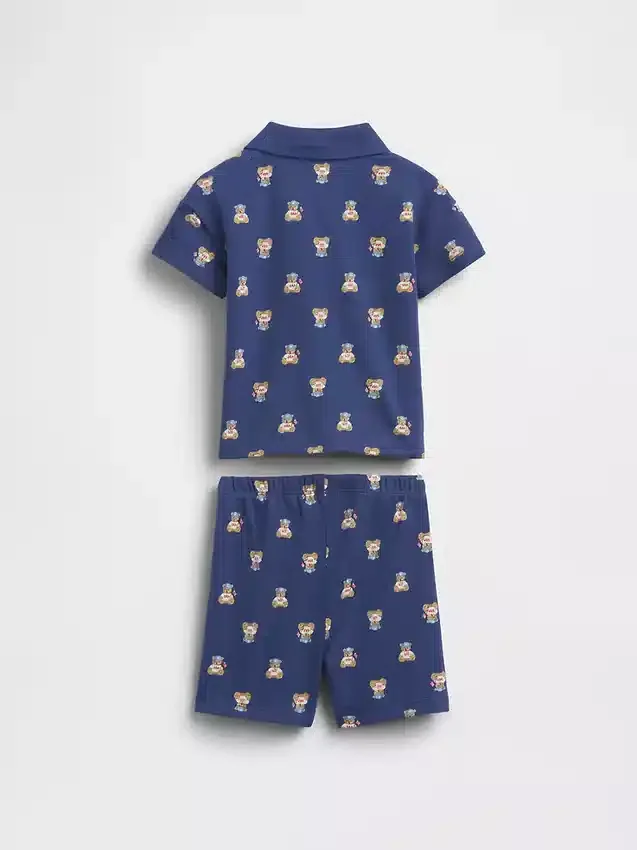 Baby Brannan Bear-klädset med pikétröja och shorts