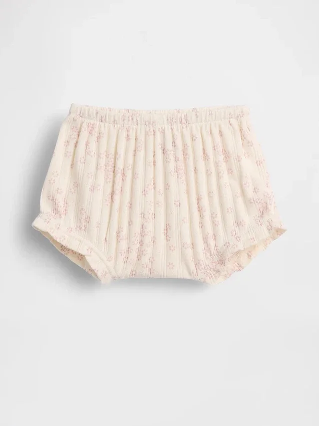 Baby First Favorites Bloomers i pointelle-ribb med blommönster