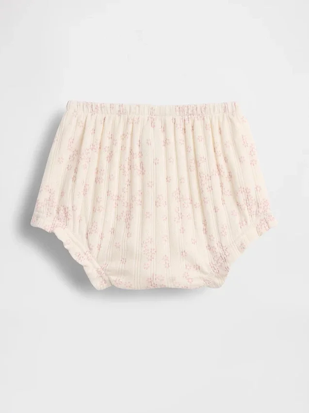 Baby First Favorites Bloomers i pointelle-ribb med blommönster