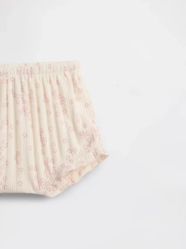 Baby First Favorites Bloomers i pointelle-ribb med blommönster