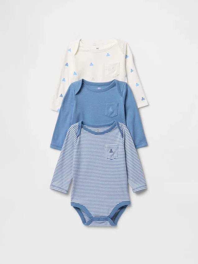 Baby First Favorites bodysuit i ekologisk bomull (3-pack)