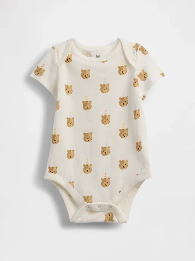 Baby First Favorites bodysuit i ekologisk bomull med Brannan Bear-motiv