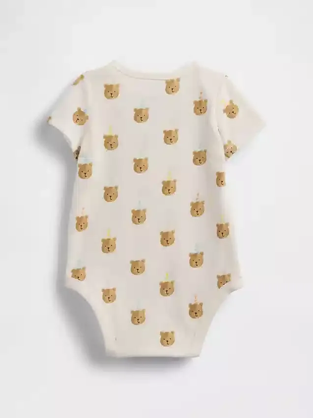 Baby First Favorites bodysuit i ekologisk bomull med Brannan Bear-motiv