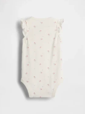 Baby First Favorites bodysuit i ekologisk bomull med fladdrande ärmar