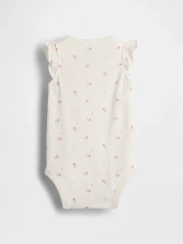 Baby First Favorites bodysuit i ekologisk bomull med fladdrande ärmar