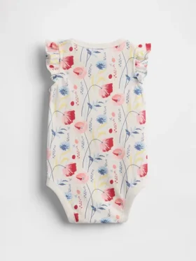 Baby First Favorites bodysuit i ekologisk bomull med fladdrande ärmar