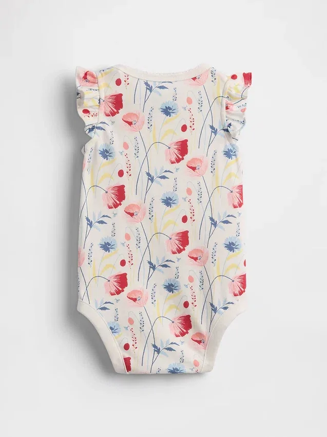 Baby First Favorites bodysuit i ekologisk bomull med fladdrande ärmar