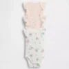 Baby First Favorites Bodysuit med volanger i fin ribb (3-pack)
