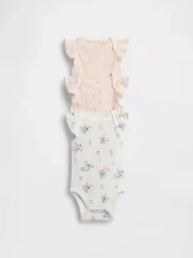 Baby First Favorites Bodysuit med volanger i fin ribb (3-pack)