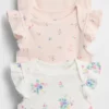Baby First Favorites Bodysuit med volanger i fin ribb (3-pack)