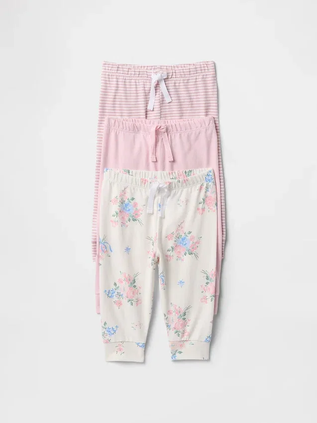 Baby First Favorites byxor i ekologisk bomull med dragkedja (3-pack)