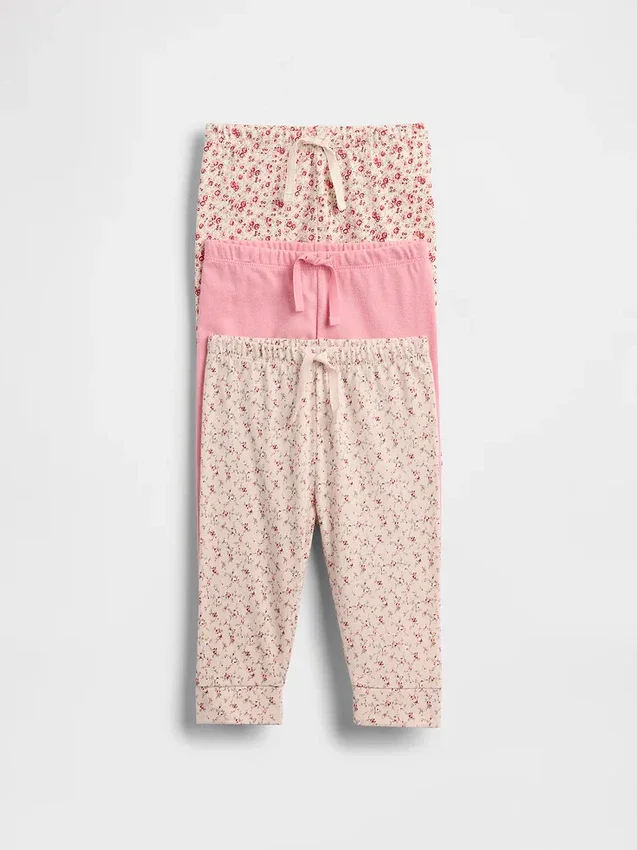 Baby First Favorites byxor i ekologisk bomull med dragkedja (3-pack)