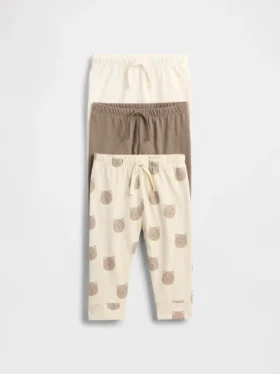 Baby First Favorites byxor i ekologisk bomull med dragkedja (3-pack)