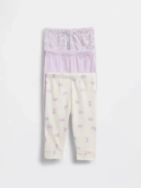 Baby First Favorites byxor i ekologisk bomull med dragkedja (3-pack)