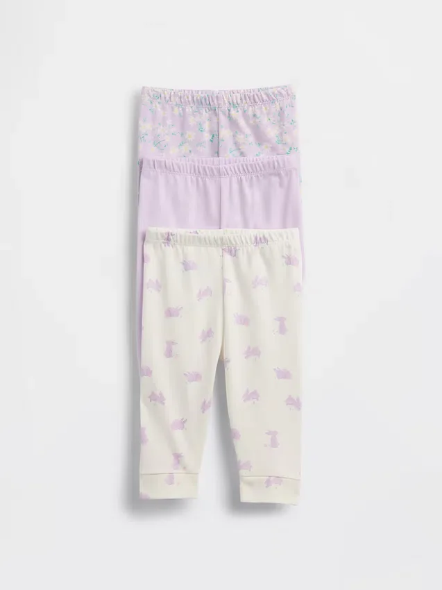 Baby First Favorites byxor i ekologisk bomull med dragkedja (3-pack)