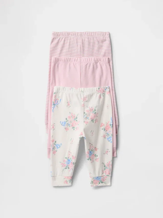 Baby First Favorites byxor i ekologisk bomull med dragkedja (3-pack)