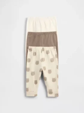 Baby First Favorites byxor i ekologisk bomull med dragkedja (3-pack)