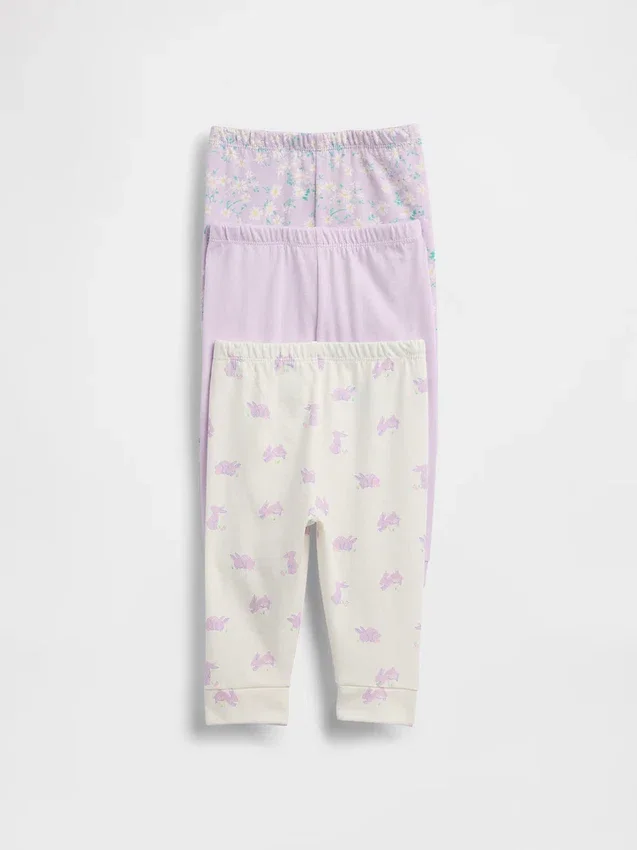 Baby First Favorites byxor i ekologisk bomull med dragkedja (3-pack)