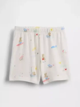 Baby First Favorites Shorts i ekologisk bomull med Beach Bear-motiv