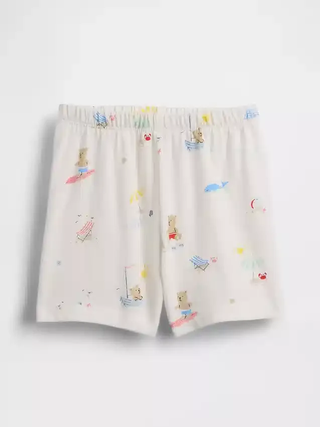 Baby First Favorites Shorts i ekologisk bomull med Beach Bear-motiv