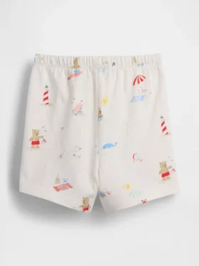 Baby First Favorites Shorts i ekologisk bomull med Beach Bear-motiv